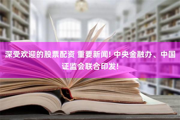 深受欢迎的股票配资 重要新闻! 中央金融办、中国证监会联合印发!